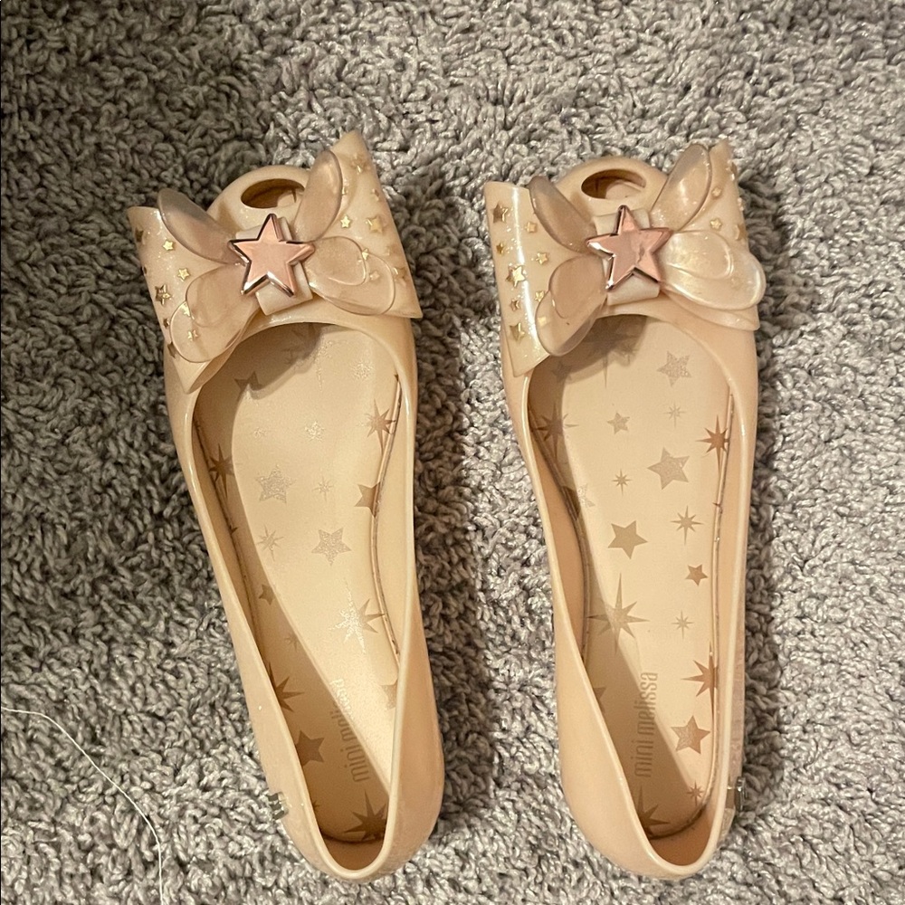 Mini Melissa Women's Tan Star Flats